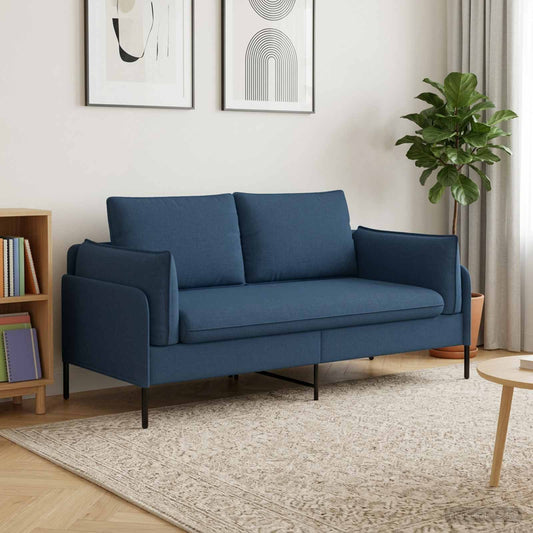 Sofa 188 x 81 x 89 cm Fabric 2-Seater Blue