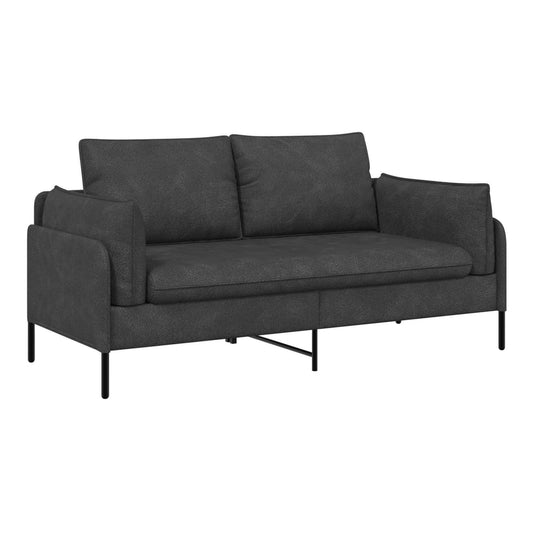 2-Seater Sofa 188 x 81 x 89 cm Faux Leather Black