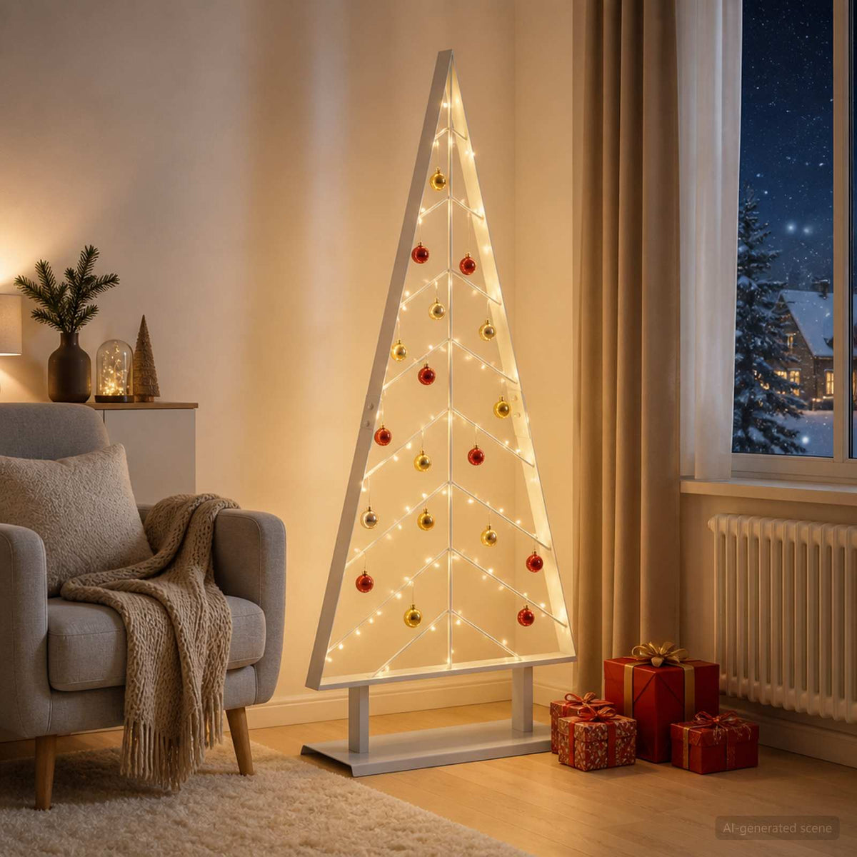 Metal Christmas Tree KUOPIO Steel White