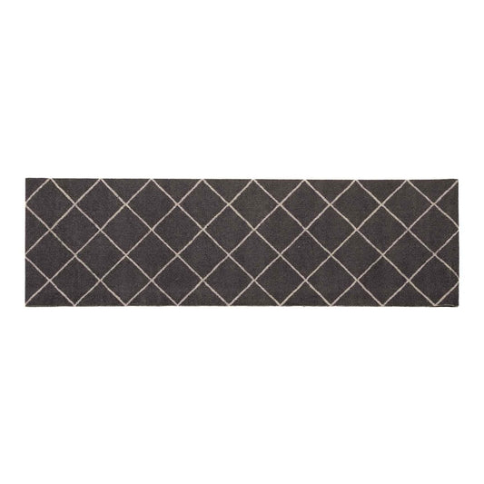 vidaXL Kitchen Rug Anthracite Checked 300 x 60 cm 100% Polyamide 2