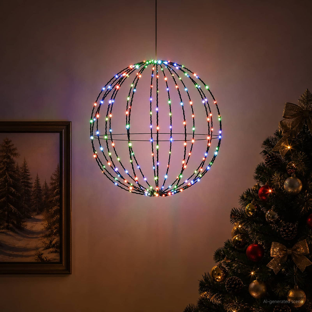 Christmas Finial Light 96 LEDs Diameter 30 x 32 cm 60 cm RGB