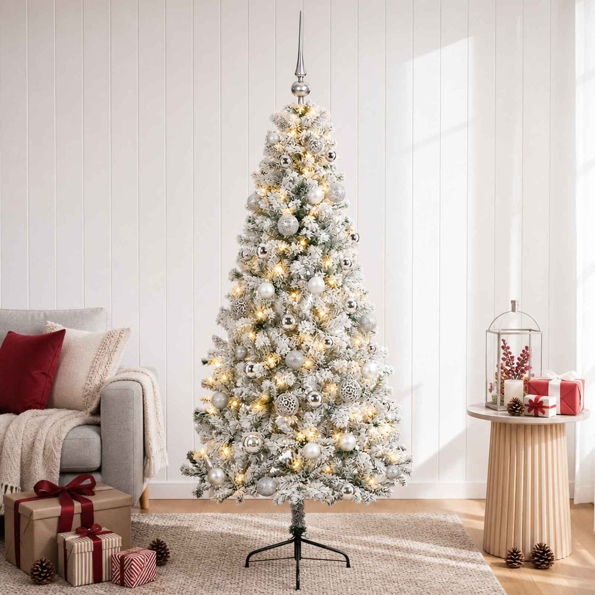 vidaXL Artificial Christmas Tree with Bauble 150 LEDs 150 cm