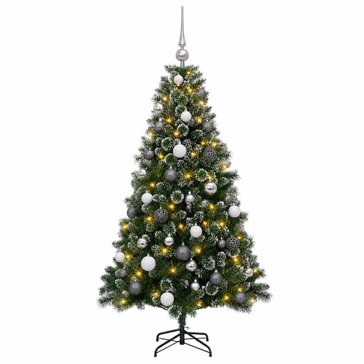 vidaXL Artificial Christmas Tree with Bauble 120 cm 150 LEDs 4
