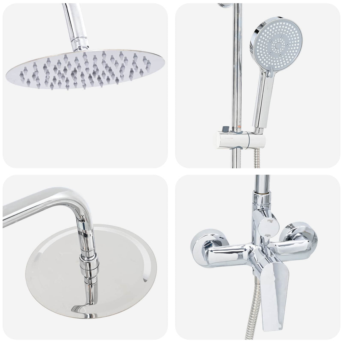vidaXL Shower System Chrome Stainless Steel 21 x 48 x 112 cm 6