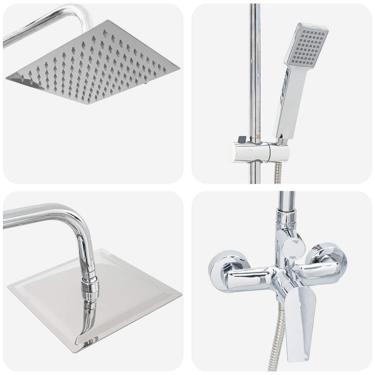vidaXL Shower System Chrome Stainless Steel 21 x 48 x 112 cm 6