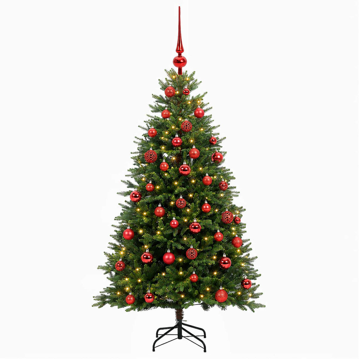 vidaXL Artificial Christmas Tree with Bauble 150 cm 150 LEDs 4