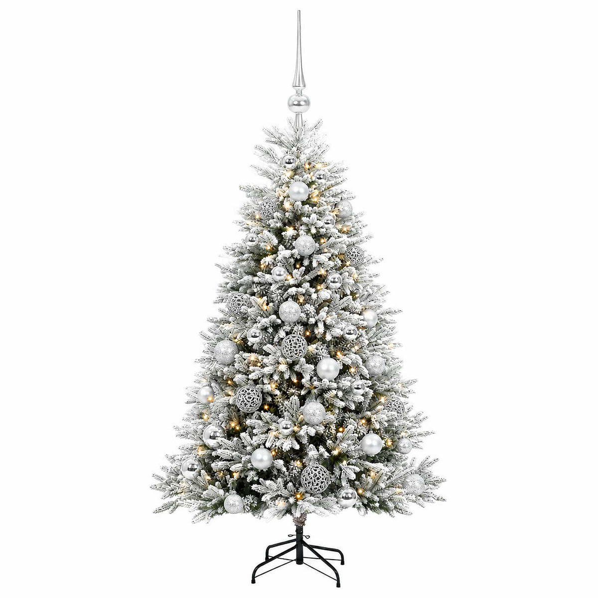 vidaXL Artificial Christmas Tree with Bauble 120 cm 150 LEDs 4