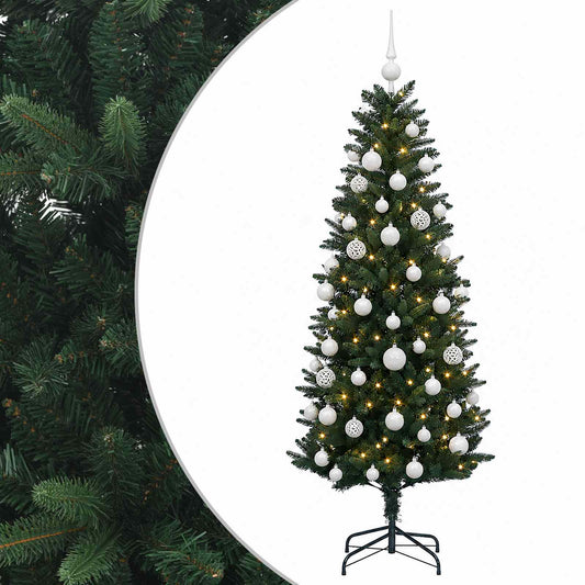 vidaXL Artificial Christmas Tree with Bauble 120 cm 150 LEDs 2