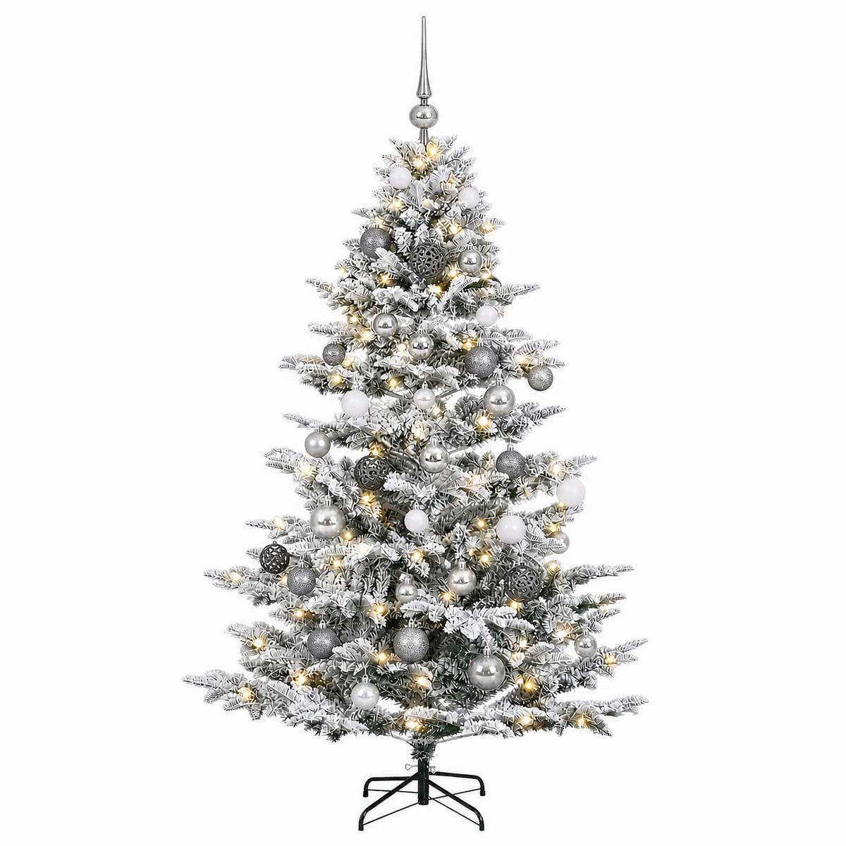 vidaXL Artificial Christmas Tree with Bauble 150 cm 150 LEDs 4