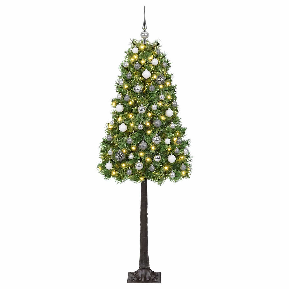 vidaXL Artificial Hinged Christmas Tree with Baubles 120 cm 150 LEDs 4