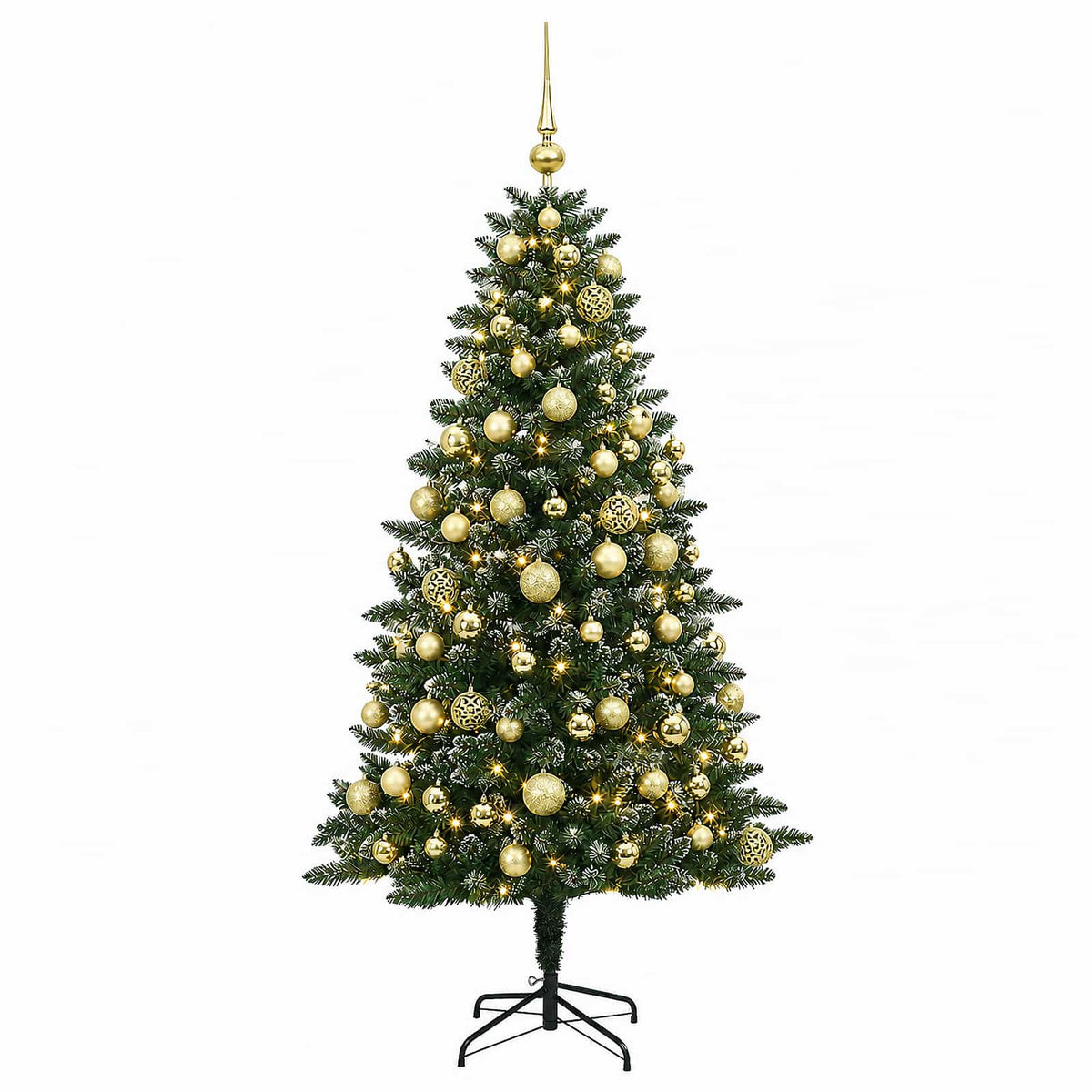 vidaXL Artificial Christmas Tree with Bauble 210 cm 300 LEDs 4