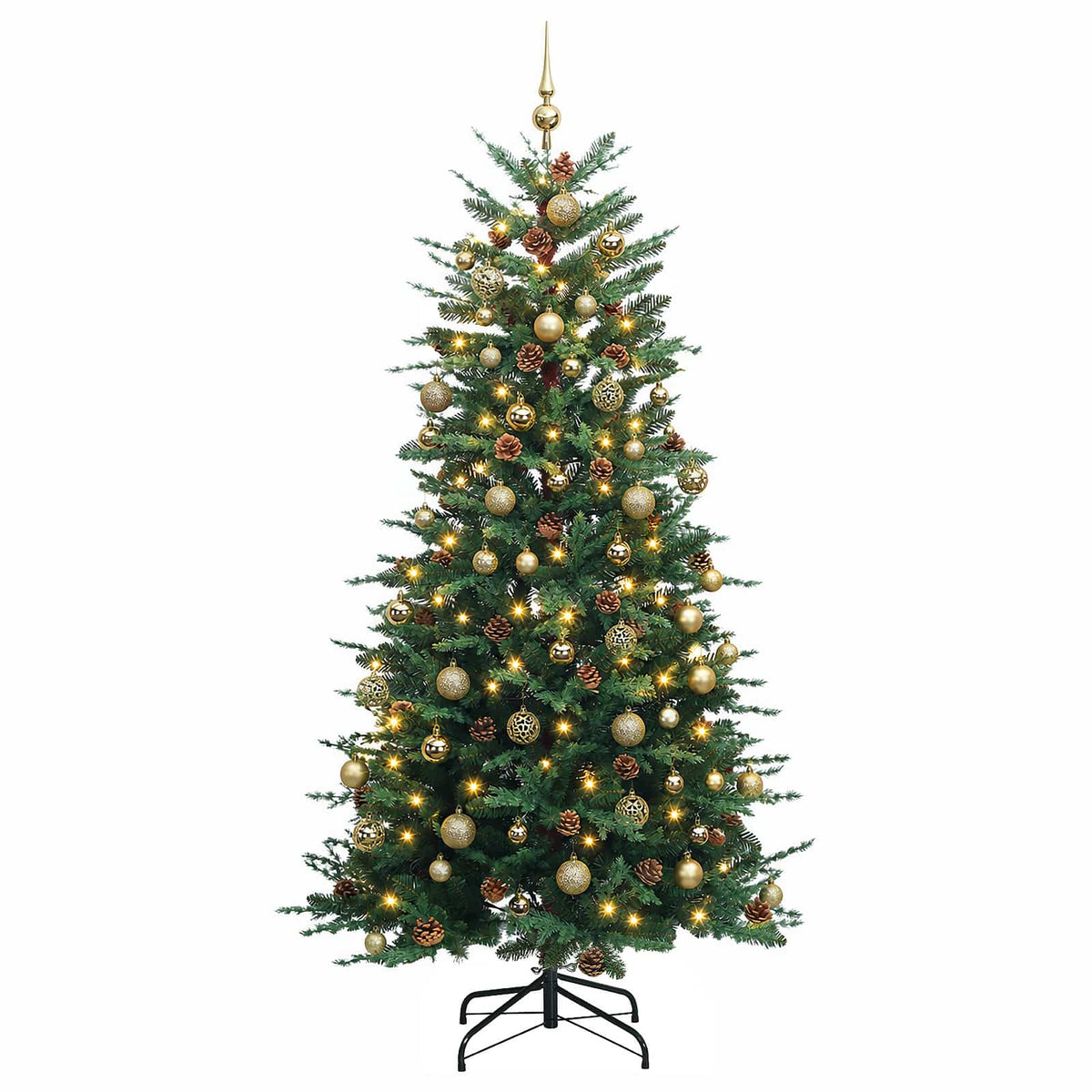 vidaXL Artificial Christmas Tree with Bauble 240 cm 300 LEDs 4