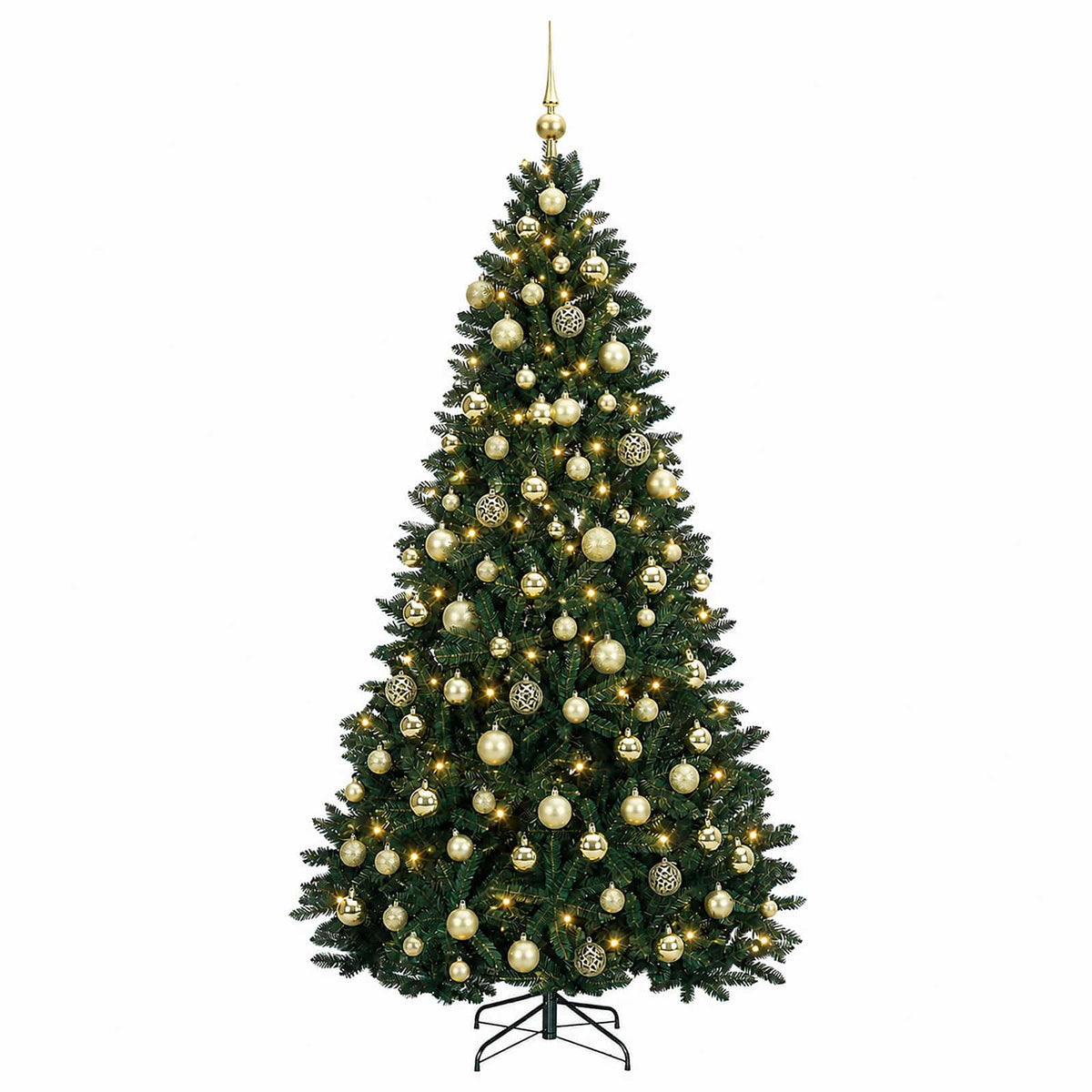 vidaXL Artificial Christmas Tree Dark Green with Bauble 240 cm 4