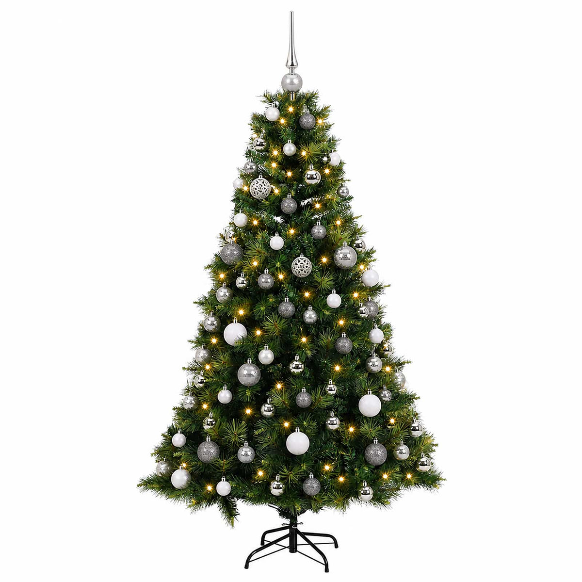 vidaXL Artificial Christmas Tree with Bauble 240 cm 300 LEDs 4