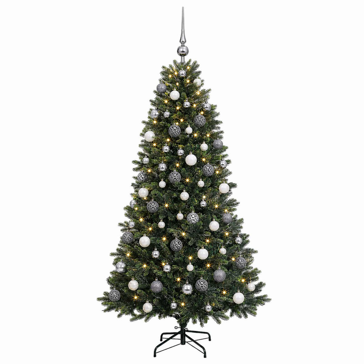 vidaXL Artificial Christmas Tree with Bauble 180 cm 300 LEDs 4