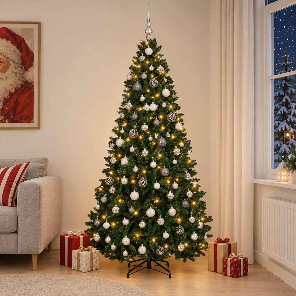 Artificial Christmas Tree Dark Green Bauble