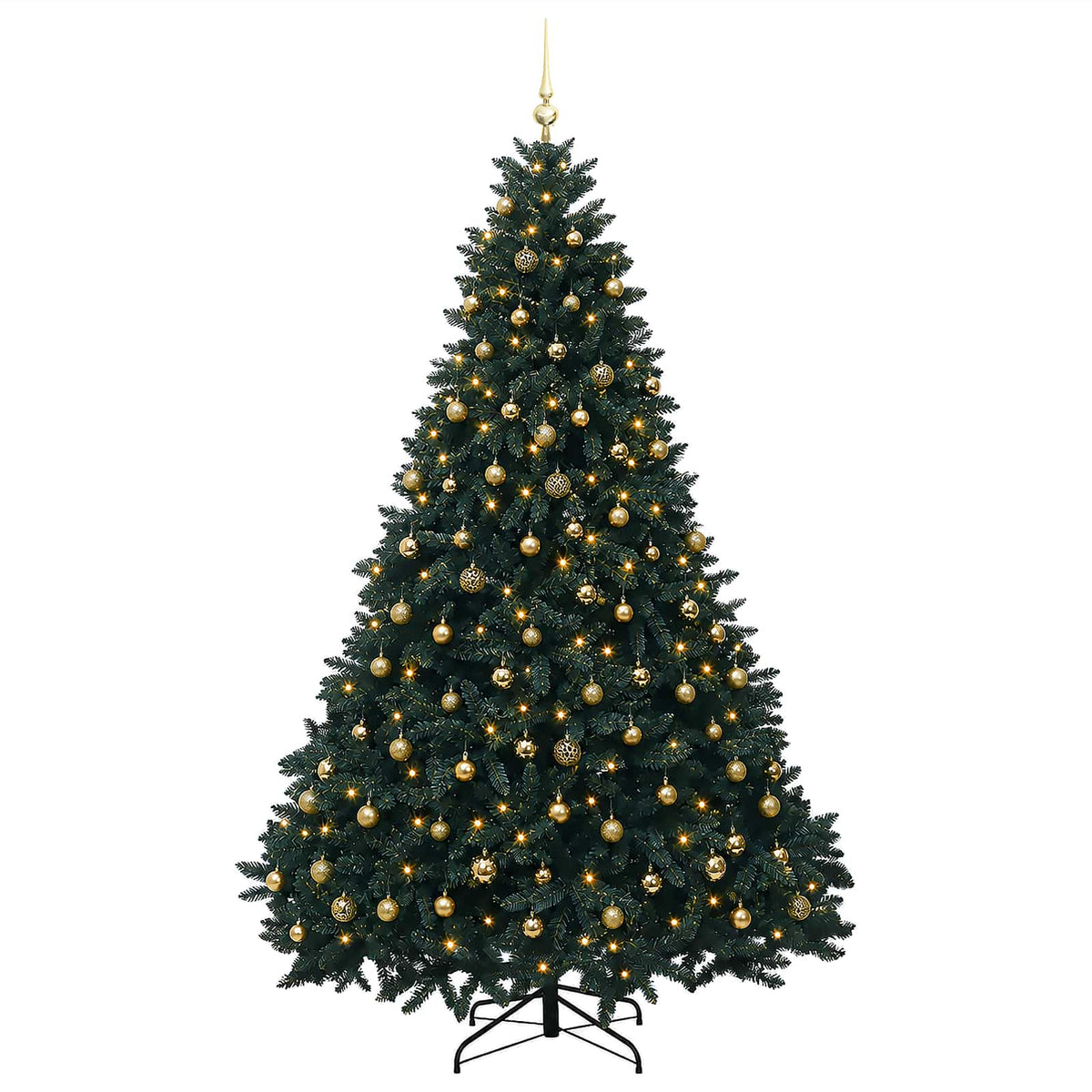 vidaXL Artificial Christmas Tree Dark Green with Bauble 300 cm 4