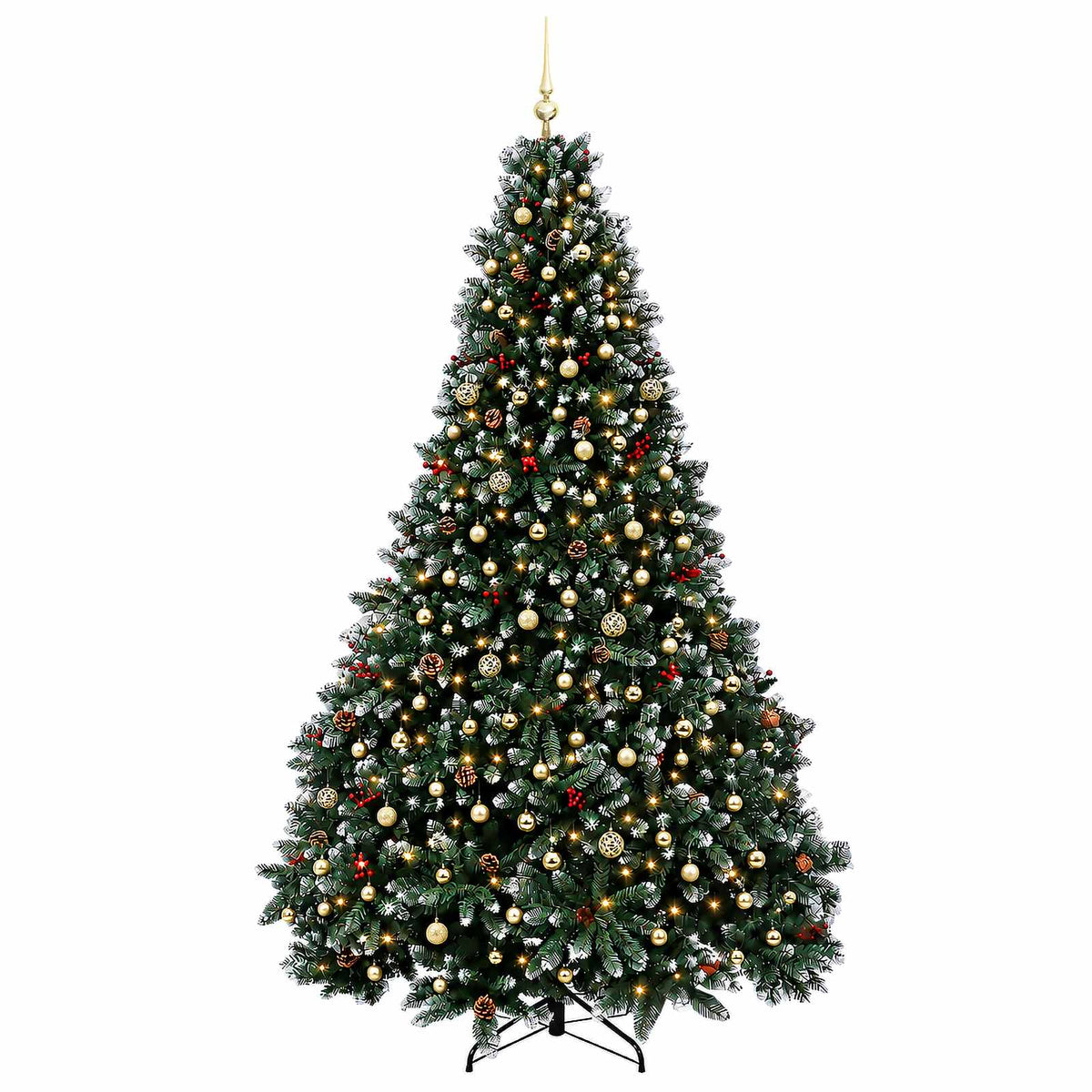 vidaXL Artificial Christmas Tree Green with Bauble 300 cm 600 LEDs 4