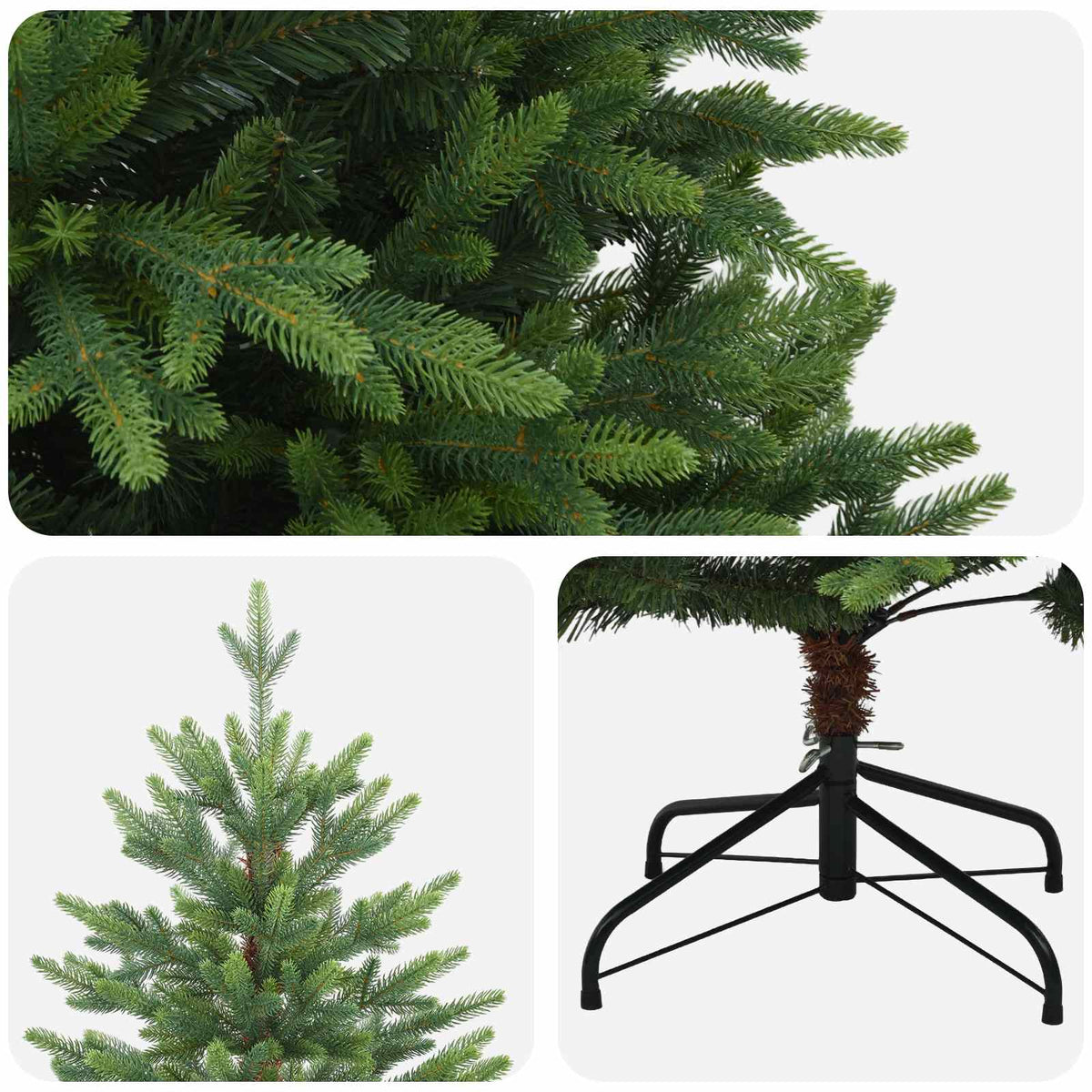 vidaXL Artificial Hinged Christmas Tree 150 cm PVC and Metal Green 4