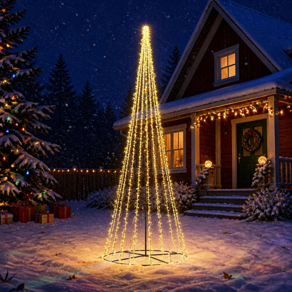 vidaXL LED Christmas Tree EKENAS 540 LEDs Warm White Steel