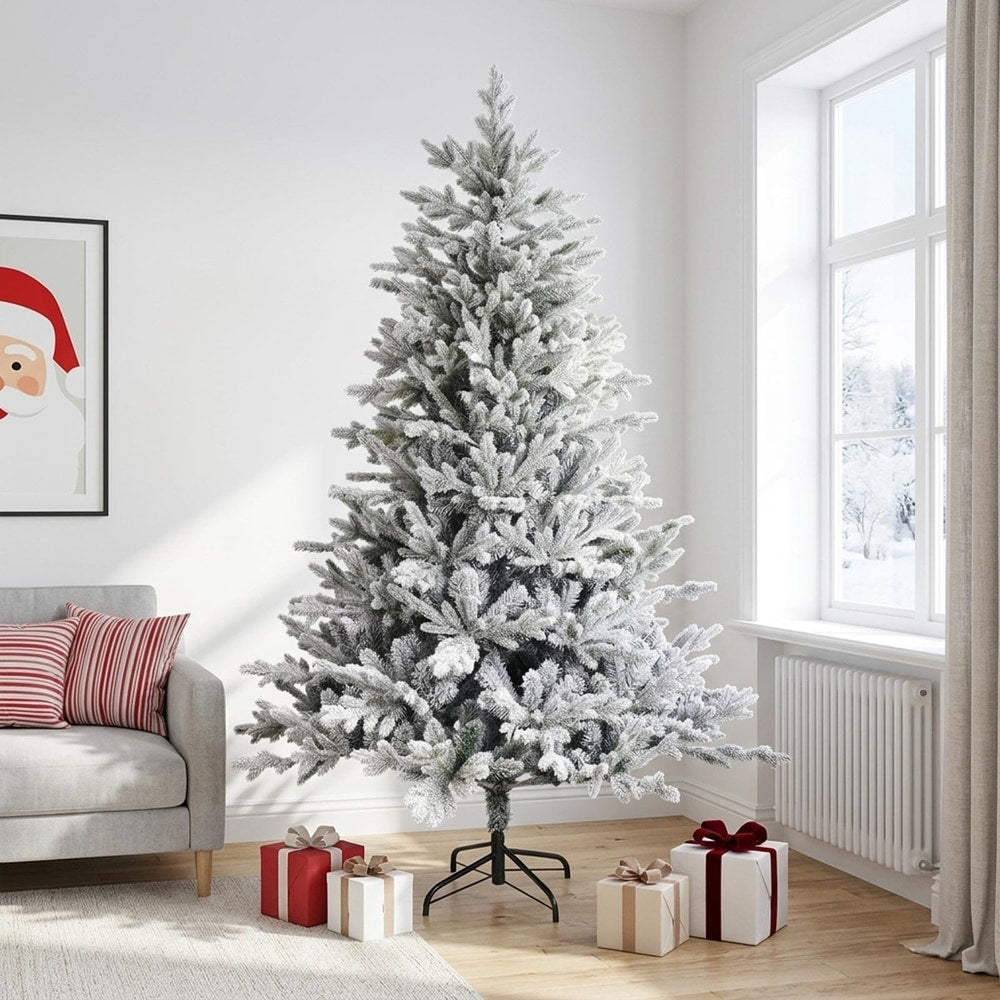 Artificial Christmas Tree with Bauble 150 LEDs Green and White 240 cm without LED