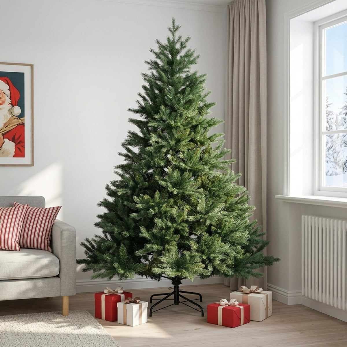 Artificial Christmas Tree Bauble LEDs Green Height without LED