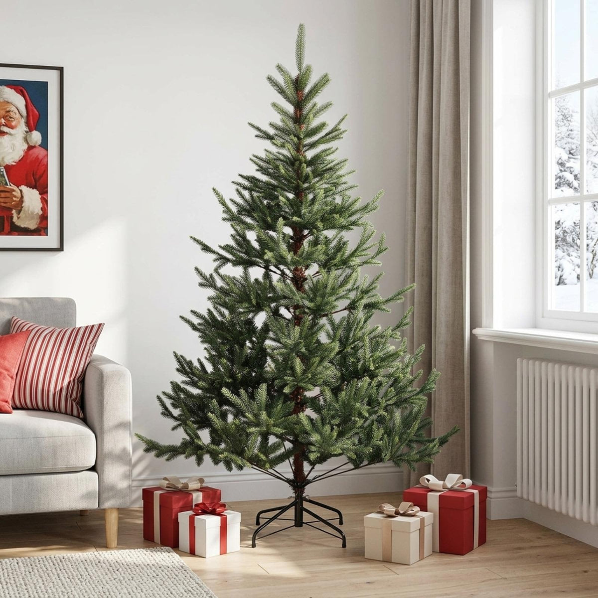 Artificial Christmas Tree with Bauble 300 LEDs Green 240 cm without LED