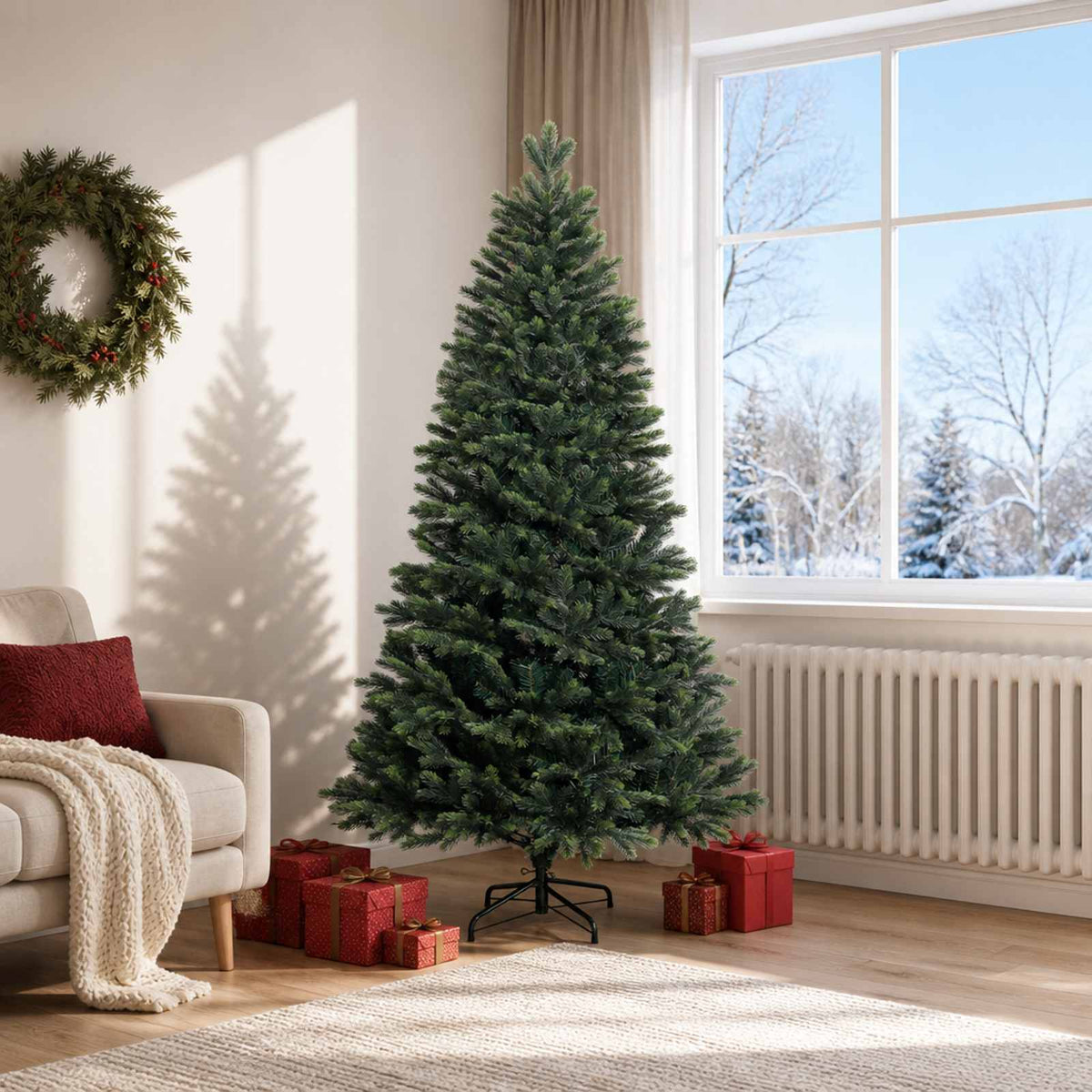 Artificial Christmas Tree with Bauble 300 LEDs 180 cm without LED