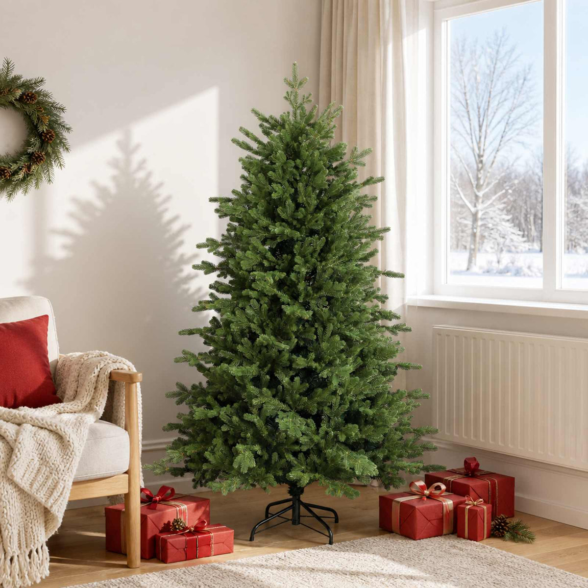 Artificial Christmas Tree with Bauble 300 LEDs 180 cm without LED