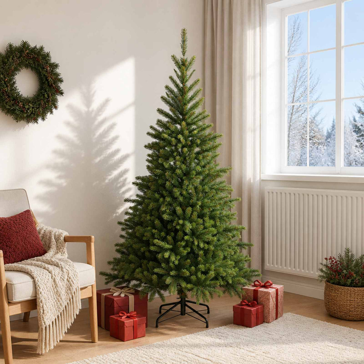 Artificial Christmas Tree with Bauble 300 LEDs 180 cm without LED