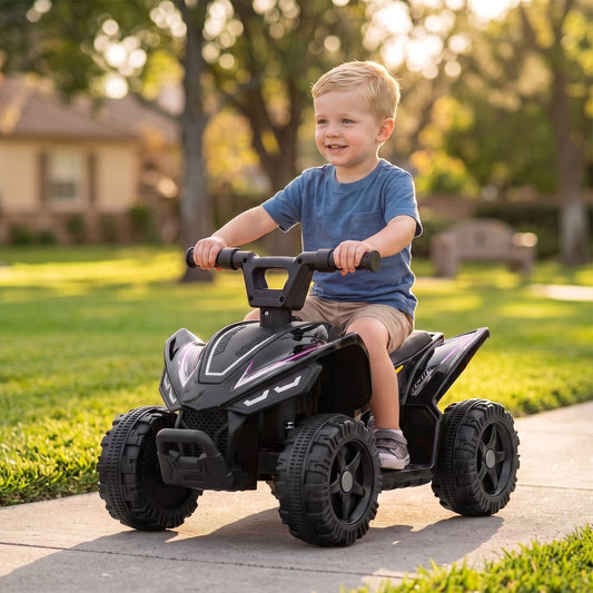 AIYAPLAY 6V Battery Powered Kids ATV in Black