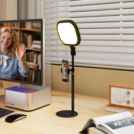 HOMCOM Selfie Light for Video Conference Lighting in Black