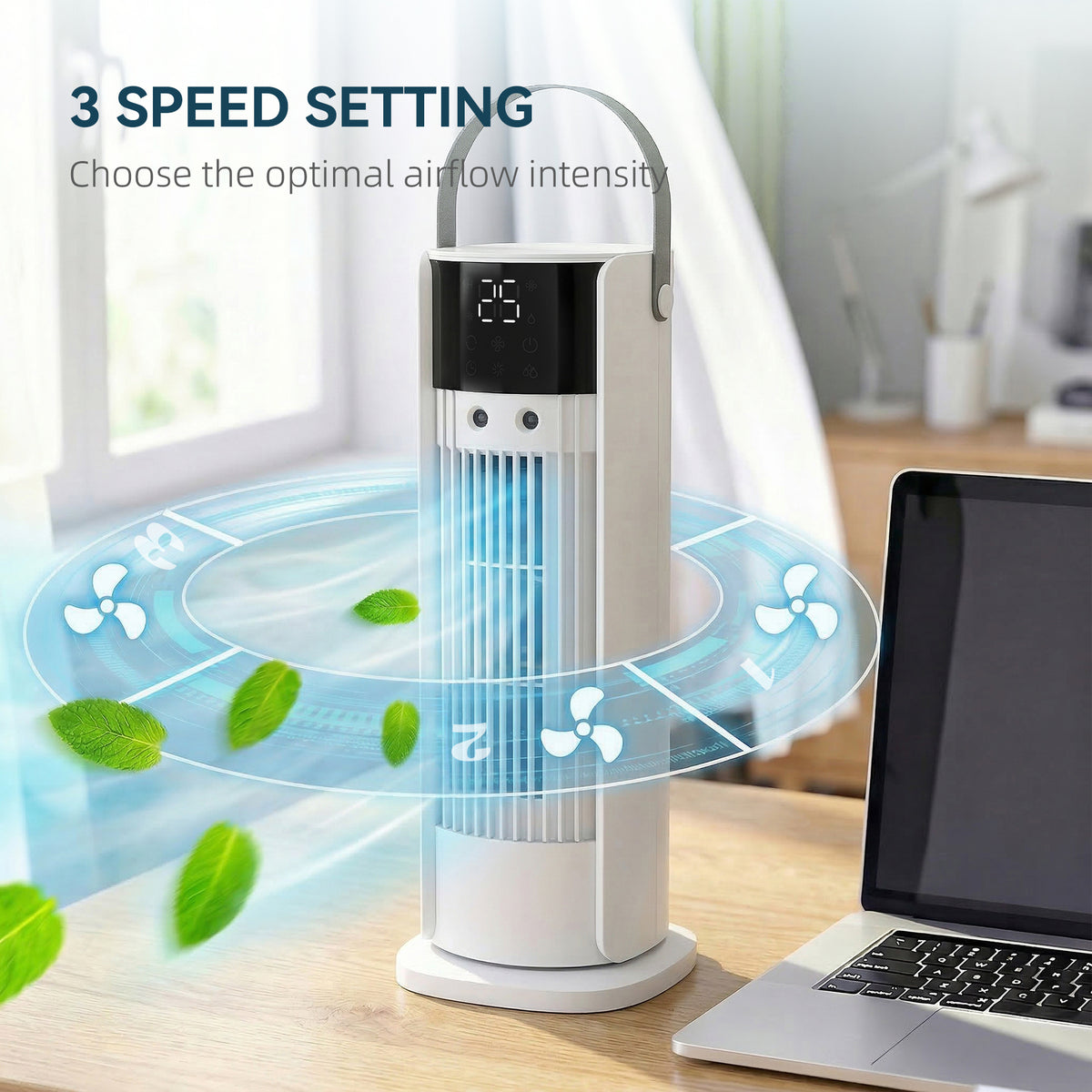 HOMCOM Tower Fan in White