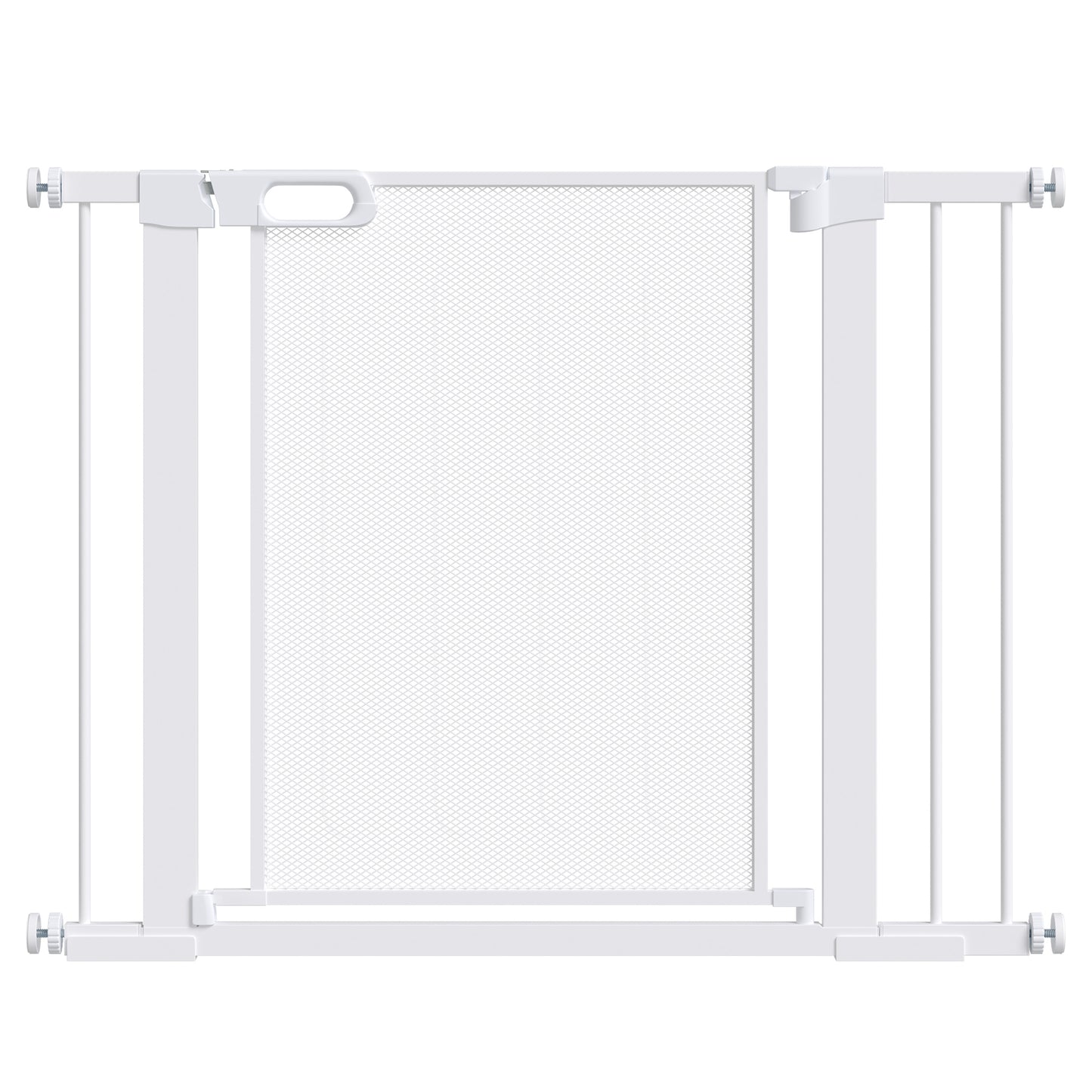 PawHut Pet Safety Gate, for Doorways, Staircases, Hallways, with Extensions Kit, 75-103cm - White
