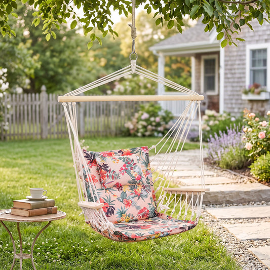 Outsunny Garden Outdoor Hanging Hammock Chair in Multi Colour