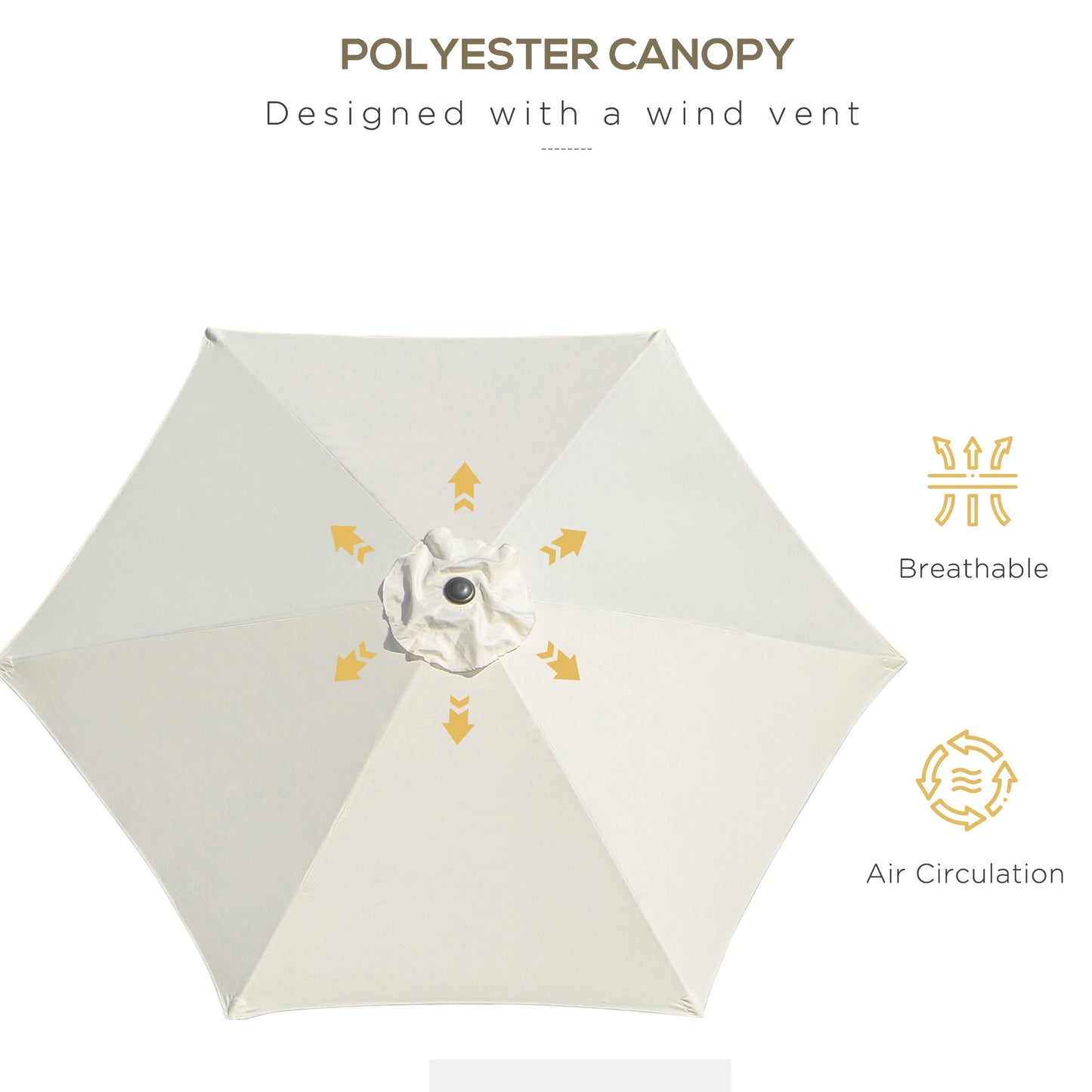 Outsunny2.6M Garden Parasol Umbrella with Tilt and Crank, Outdoor Sun Parasol Sunshade Shelter with Aluminium Frame, Grey