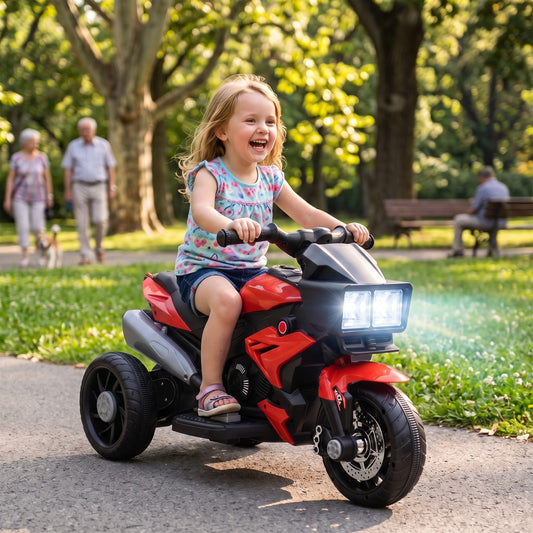AIYAPLAY Kids Electric Motorcycle Ride-On Toy in Red