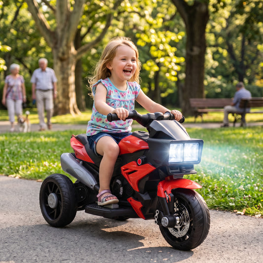 AIYAPLAY Kids Electric Motorcycle Ride-On Toy in Red
