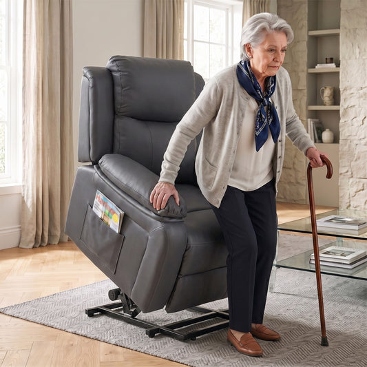 HOMCOM Riser and Recliner Chair with Vibration Massage in Dark Grey