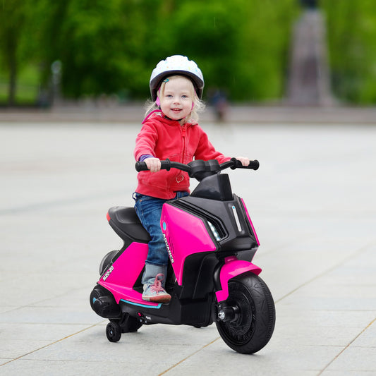 HOMCOM 6V Kids Electric Motorbike Ride On Toy in Pink