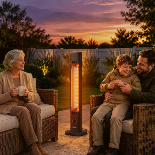 Outsunny 2000 W Electric Infrared Patio Heater with Cover in Black
