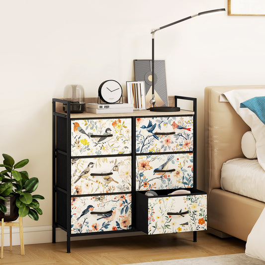 HOMCOM 6-Drawer Chest of Drawers in White