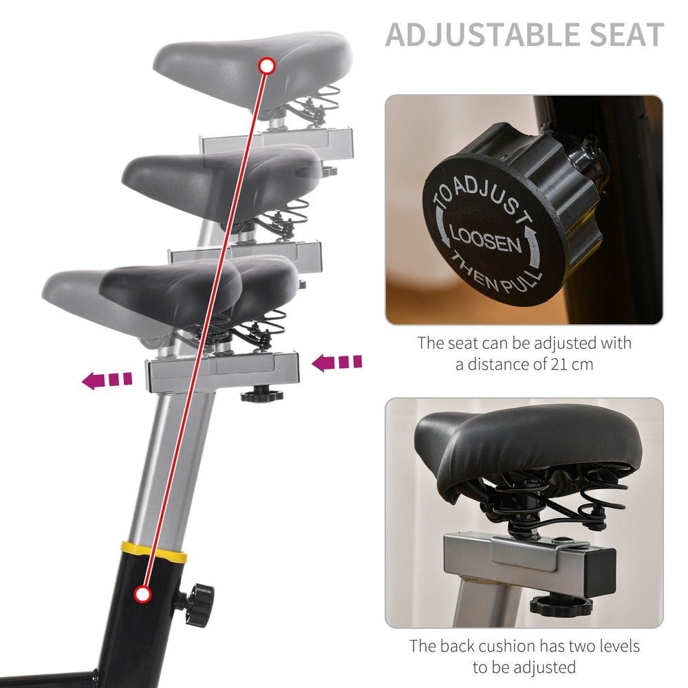 HOMCOM Exercise Bike in Yellow