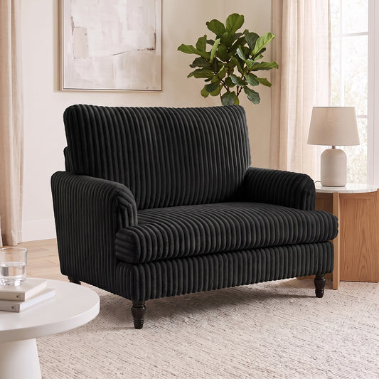 HOMCOM Corduroy Single Sofa Armchair in Black