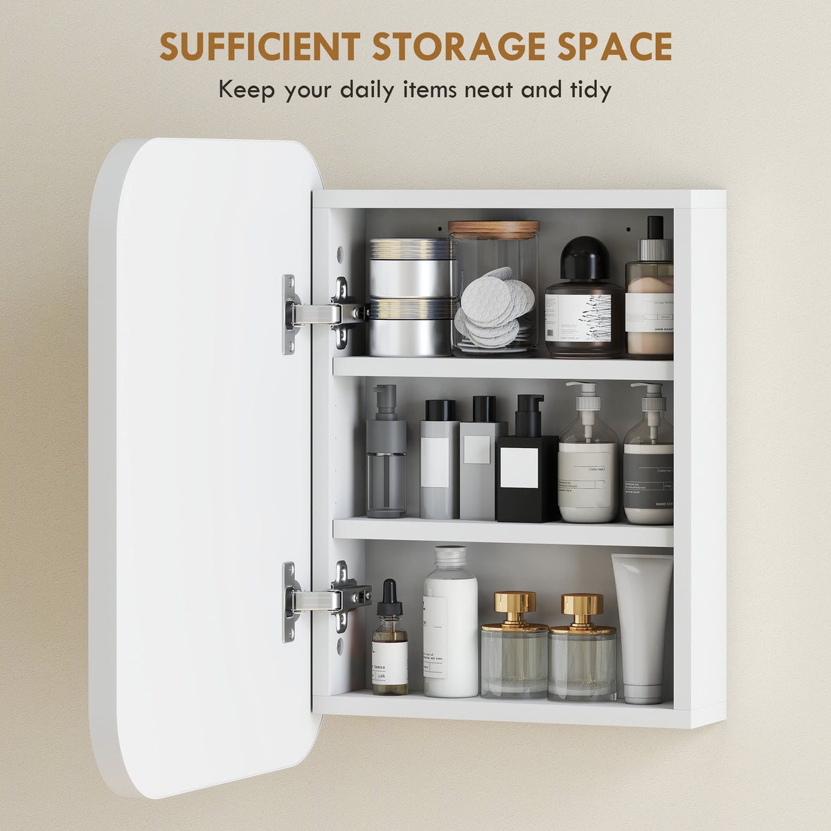 HOMCOM Bathroom Medicine Cabinet with Mirror in White