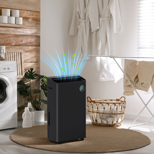 HOMCOM 5500mL Portable Dehumidifier with Air Purifier in Black