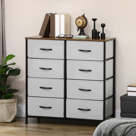 HOMCOM Fabric Chest of Drawers in Grey