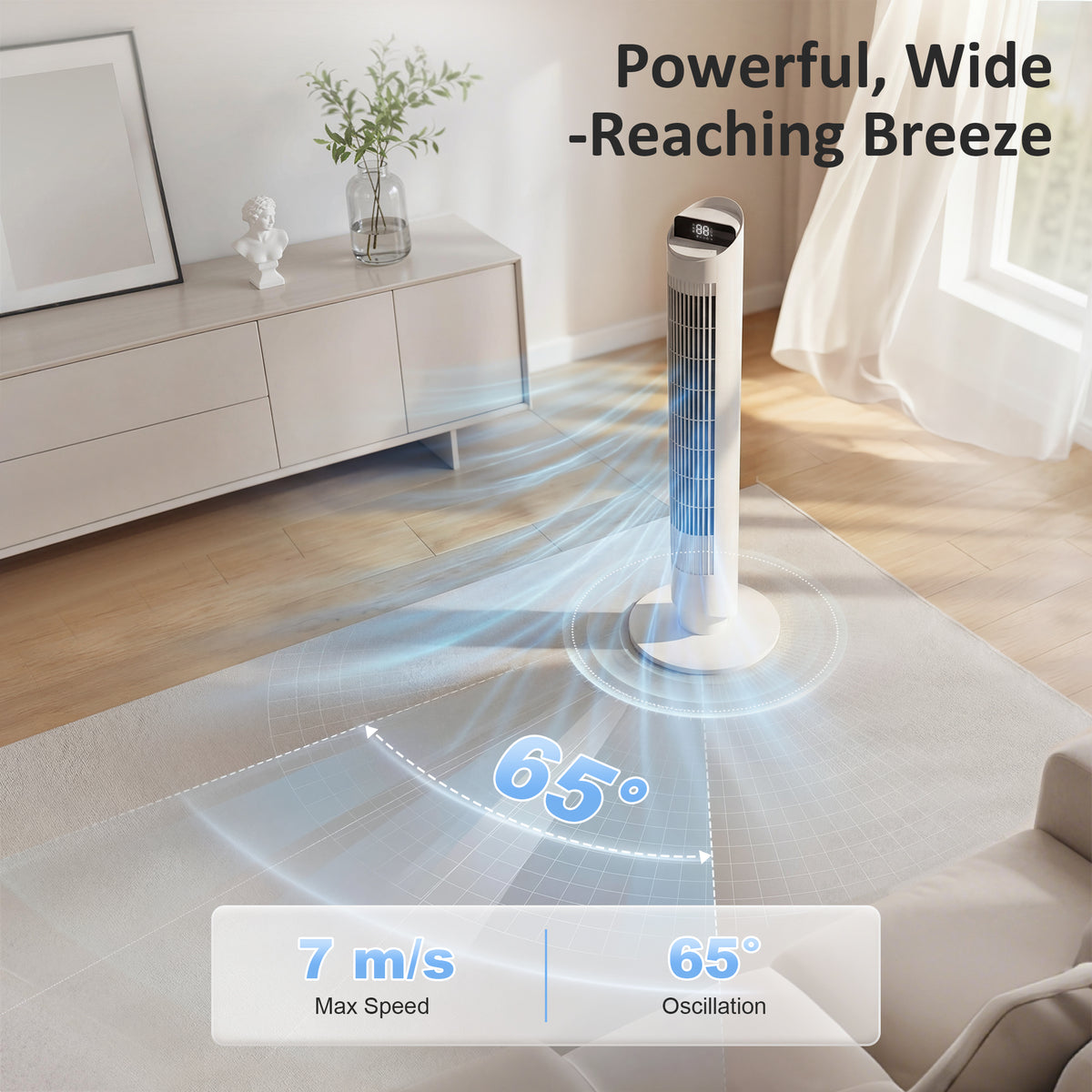 HOMCOM Tower Fan in White