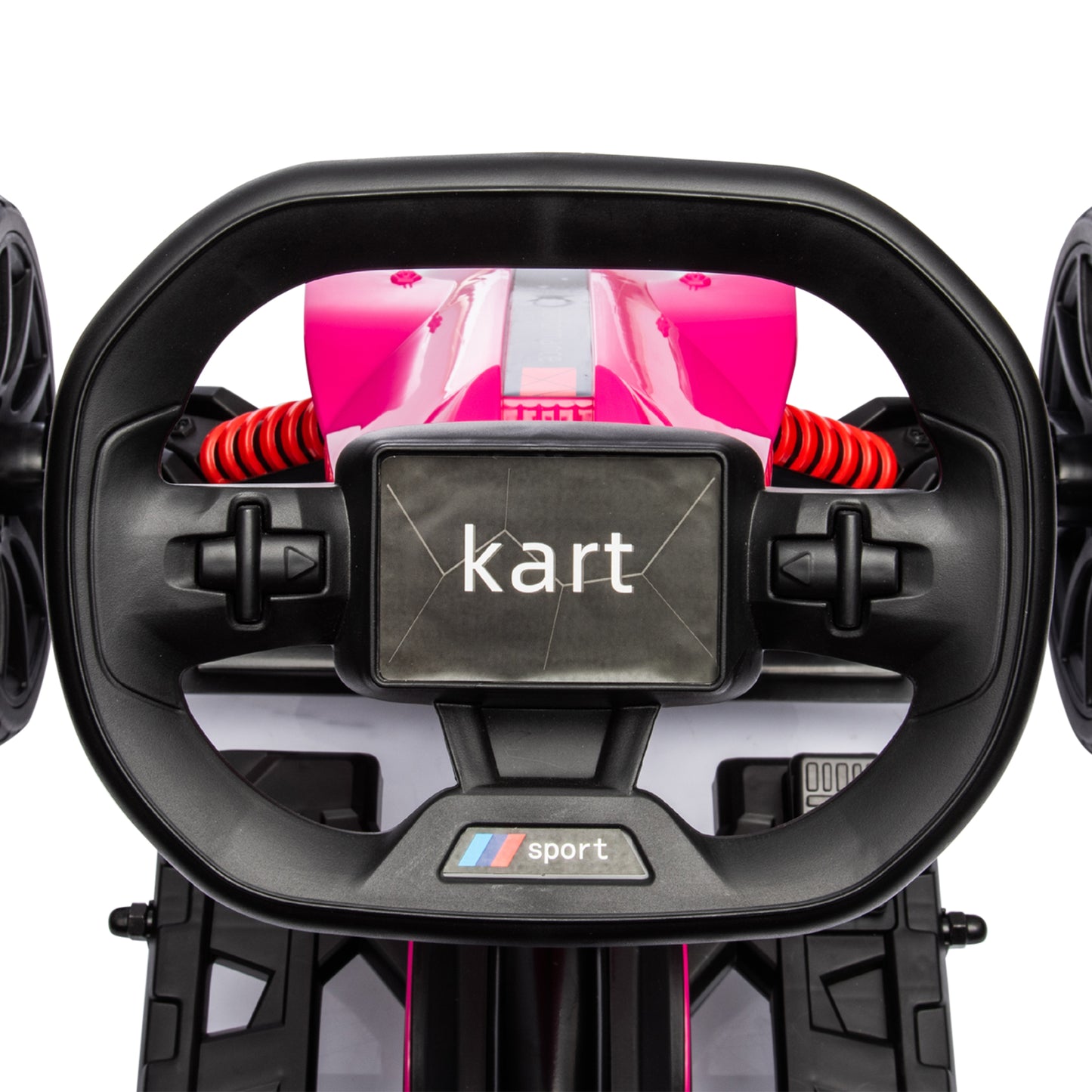 HOMCOM 12V Electric Go-Kart for Kids, Ride-On Racing Go-Kart, with Forward and Reversing Functions, for Ages 3-8 Years - Pink