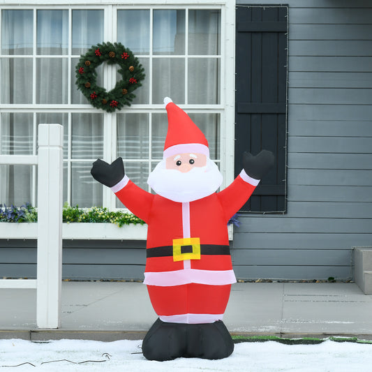 HOMCOM 4ft Inflatable Christmas Santa Claus Xmas Decoration in Red